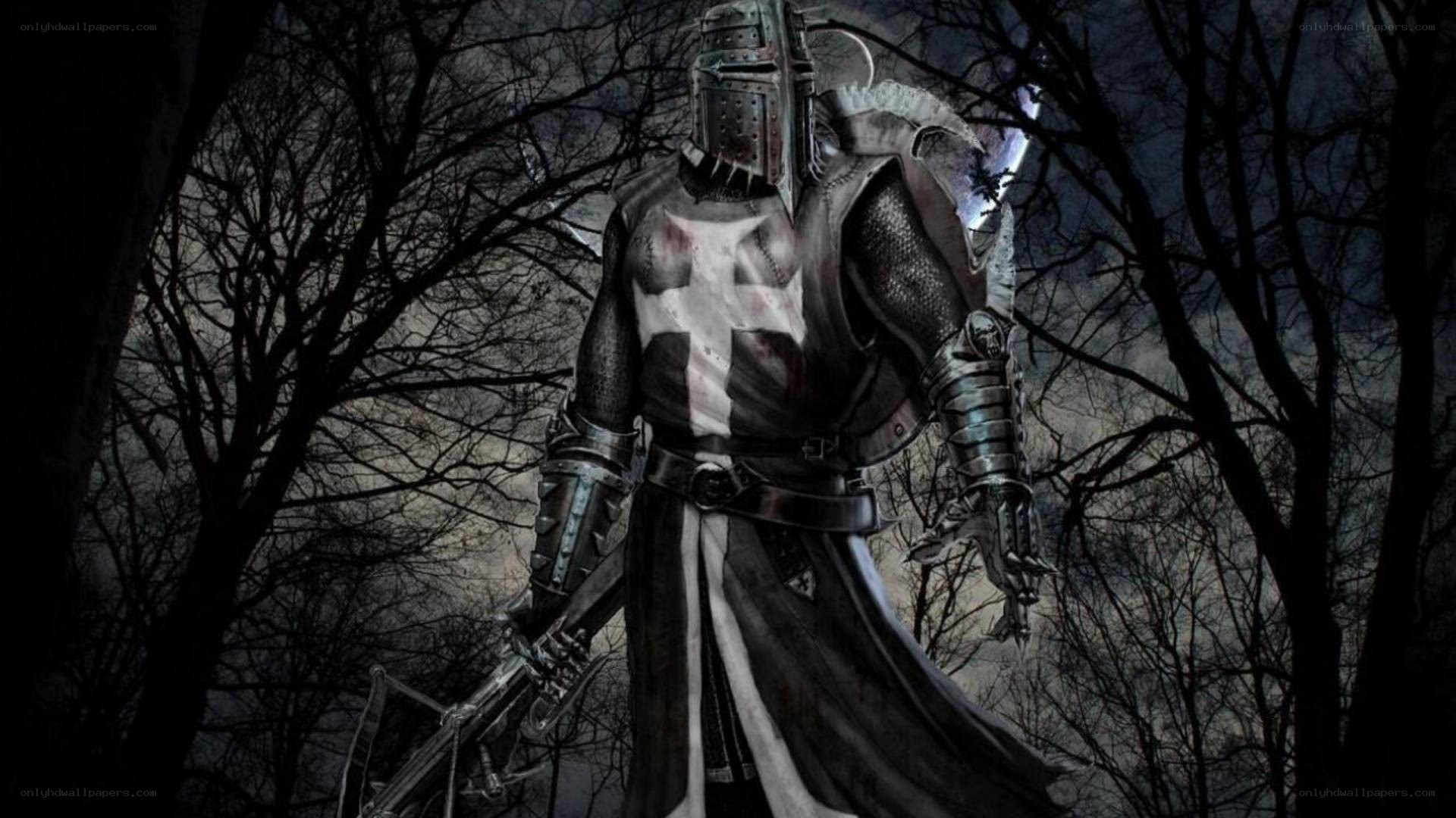 Knight in dark forest