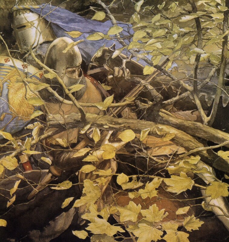 Knight in Forest — Green, Dramatic