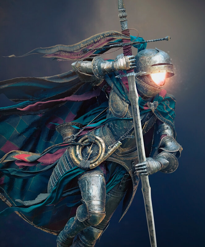 Knight in Full Armor — Blue