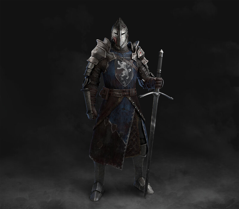 Knight in Full Armor — Gray, Dark
