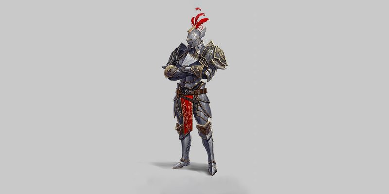 Knight in Full Armor — Gray, Neutral