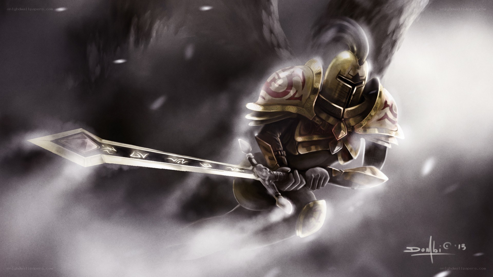 knight in golden armor