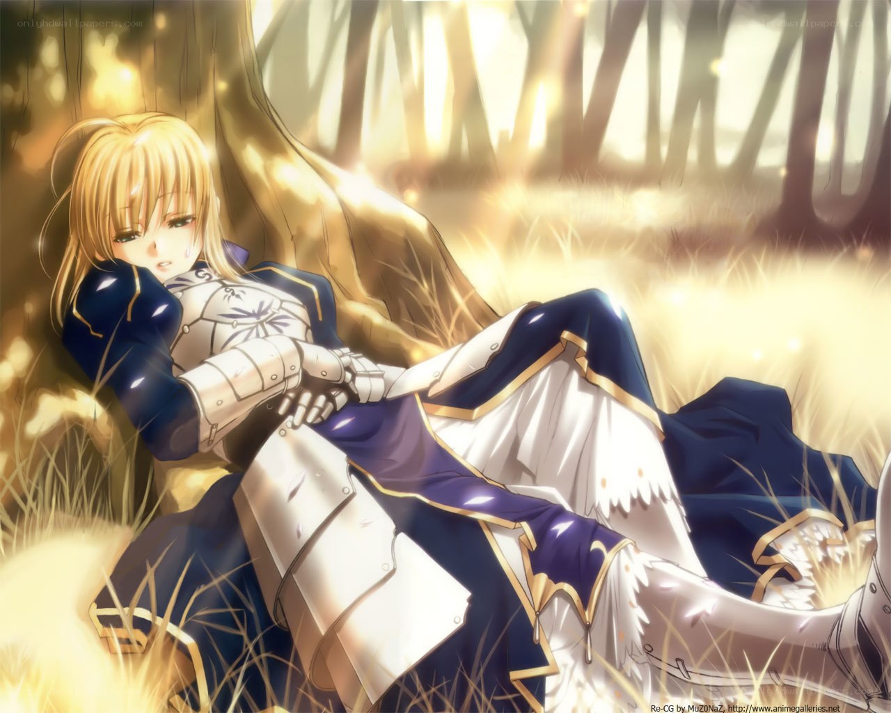 knight in golden forest