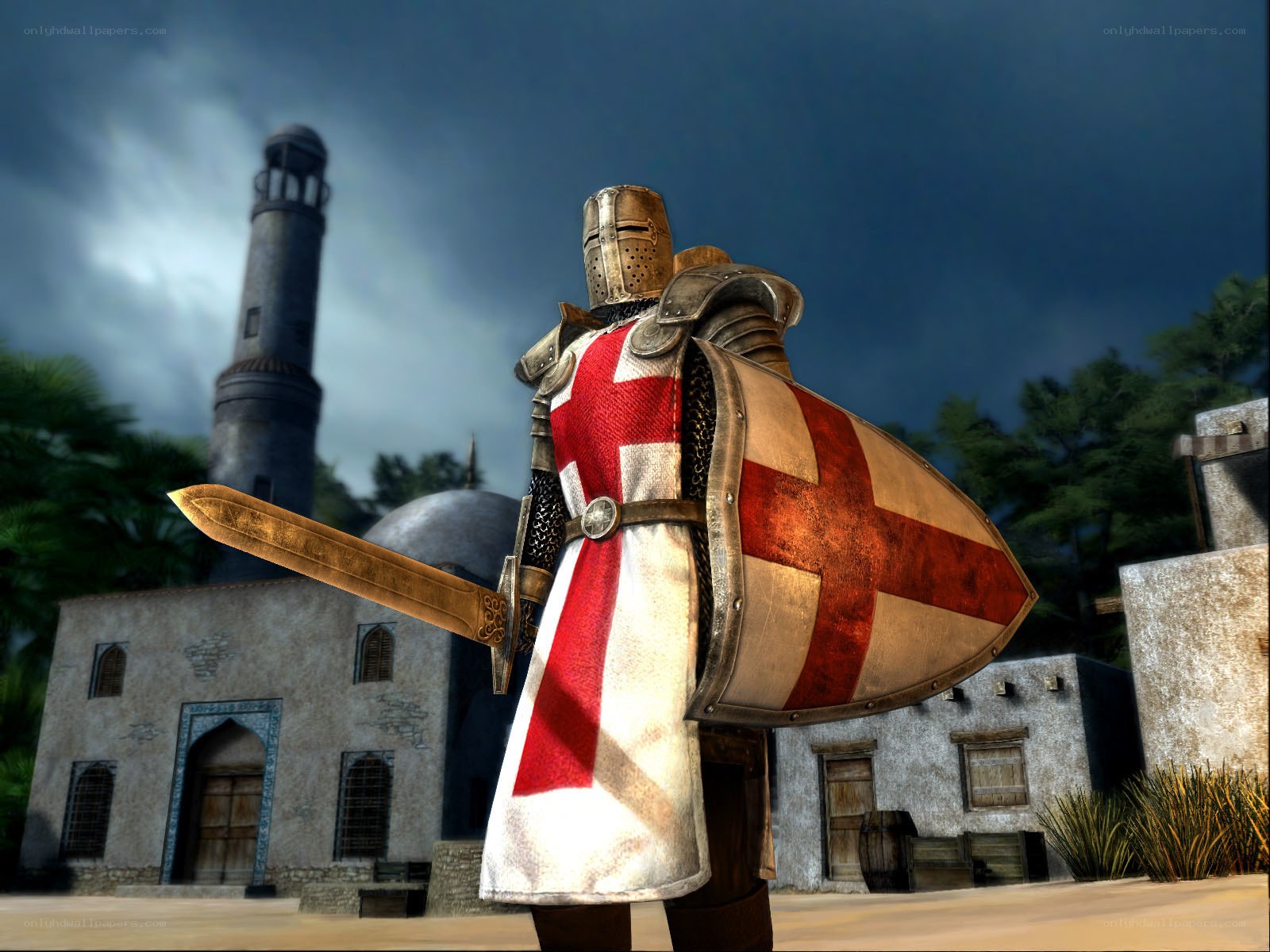 Knight in medieval armor