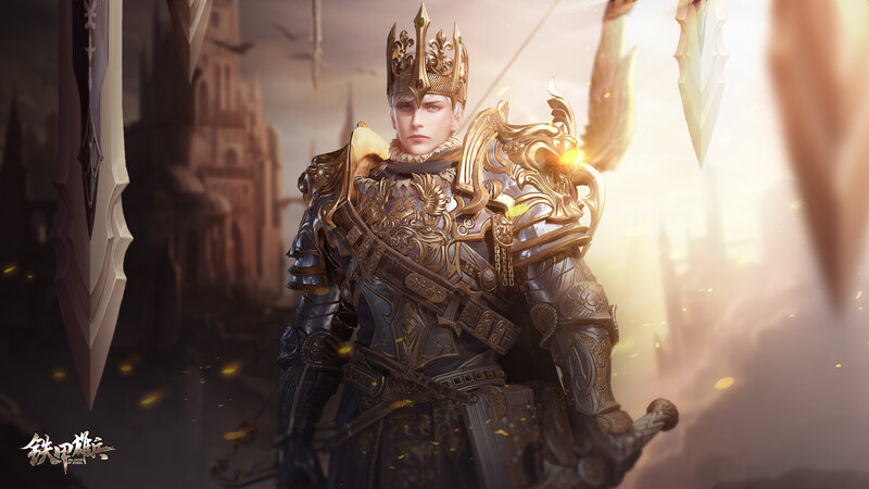 Knight in Ornate Armor — Gold, Dramatic