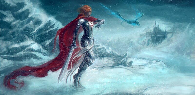 Knight in Red Cape — Dramatic, Winter