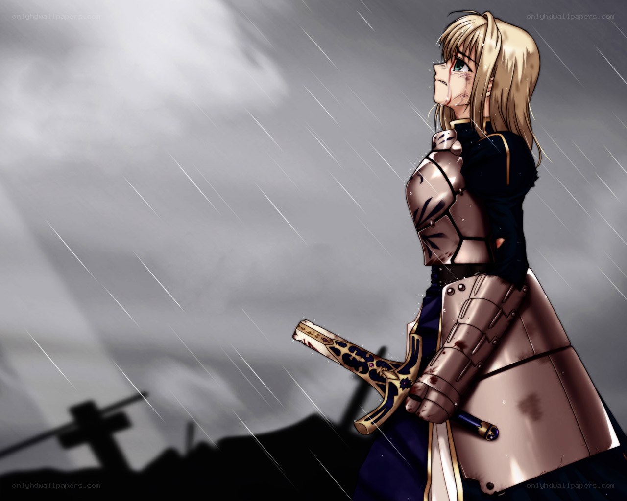 Knight in the rain