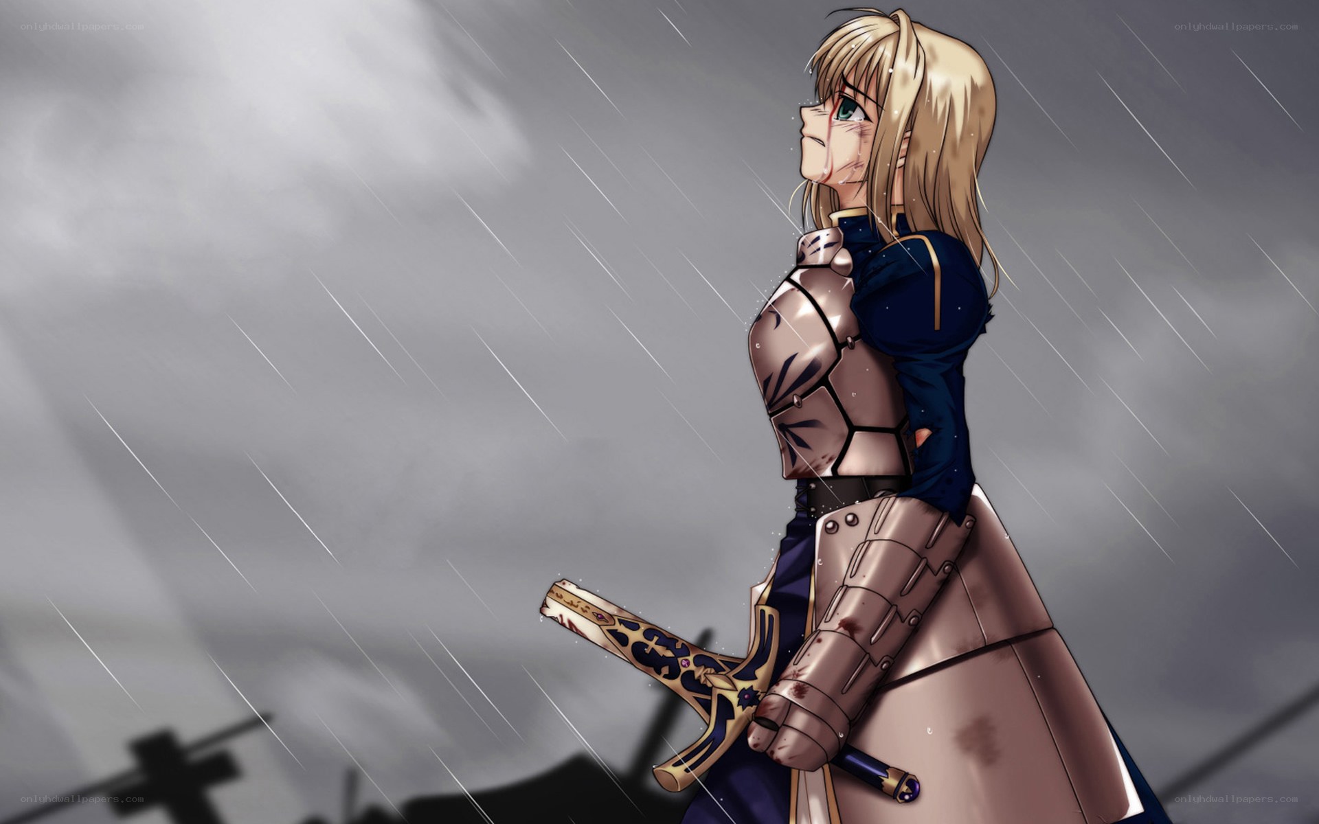 knight in the rain