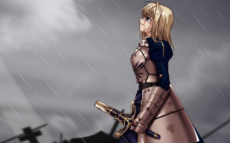 Knight in the rain