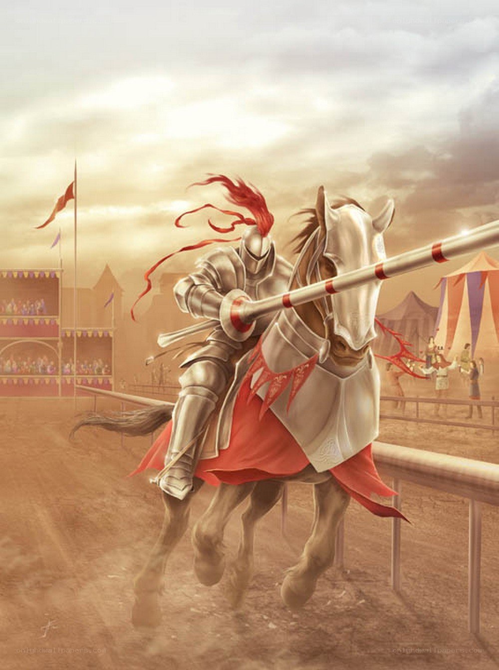 Knight jousting in tournament