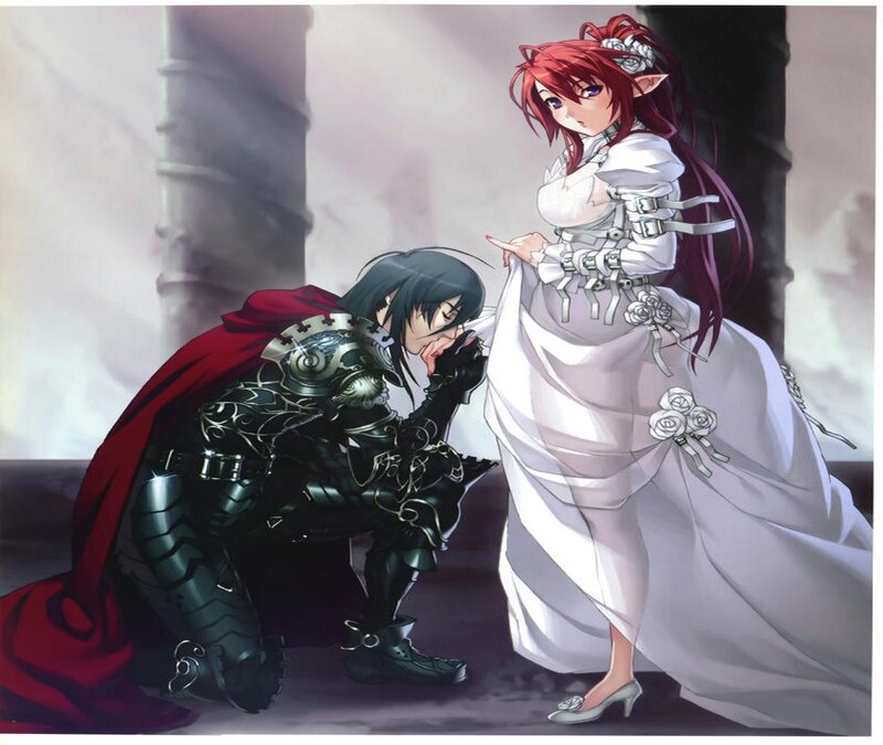 Knight Kneeling Before Woman