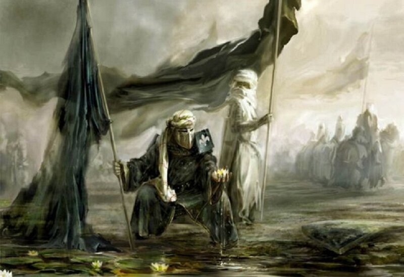 Knight Kneeling in Swamp