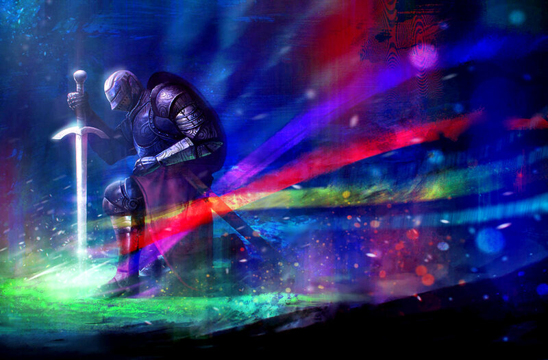 Knight Kneeling with Sword