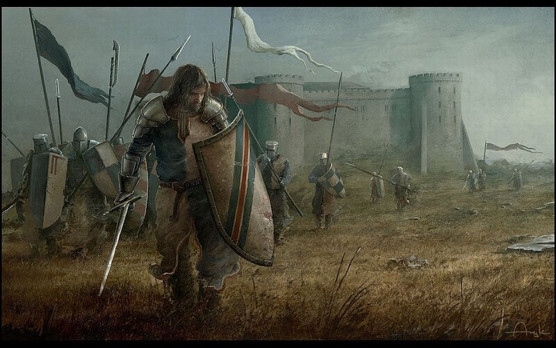 Knight Leading Soldiers — Brown