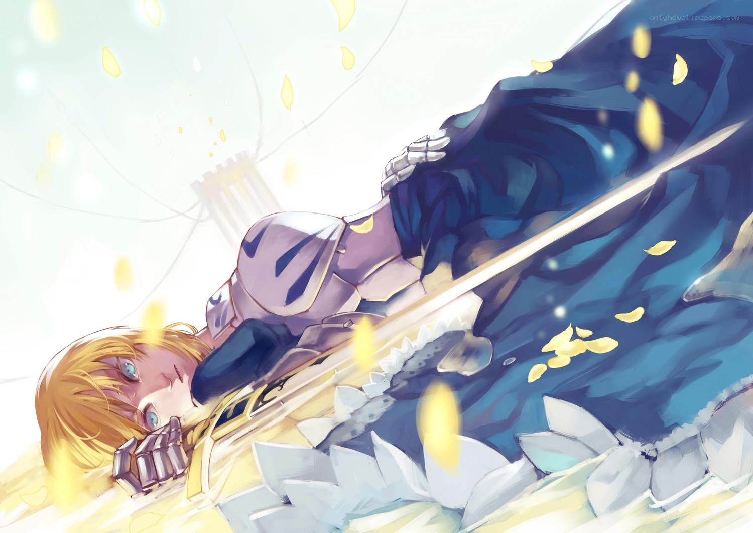 Knight lying on ground with sword