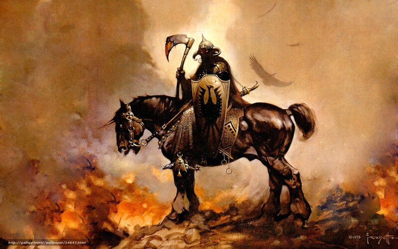 Knight on a black horse