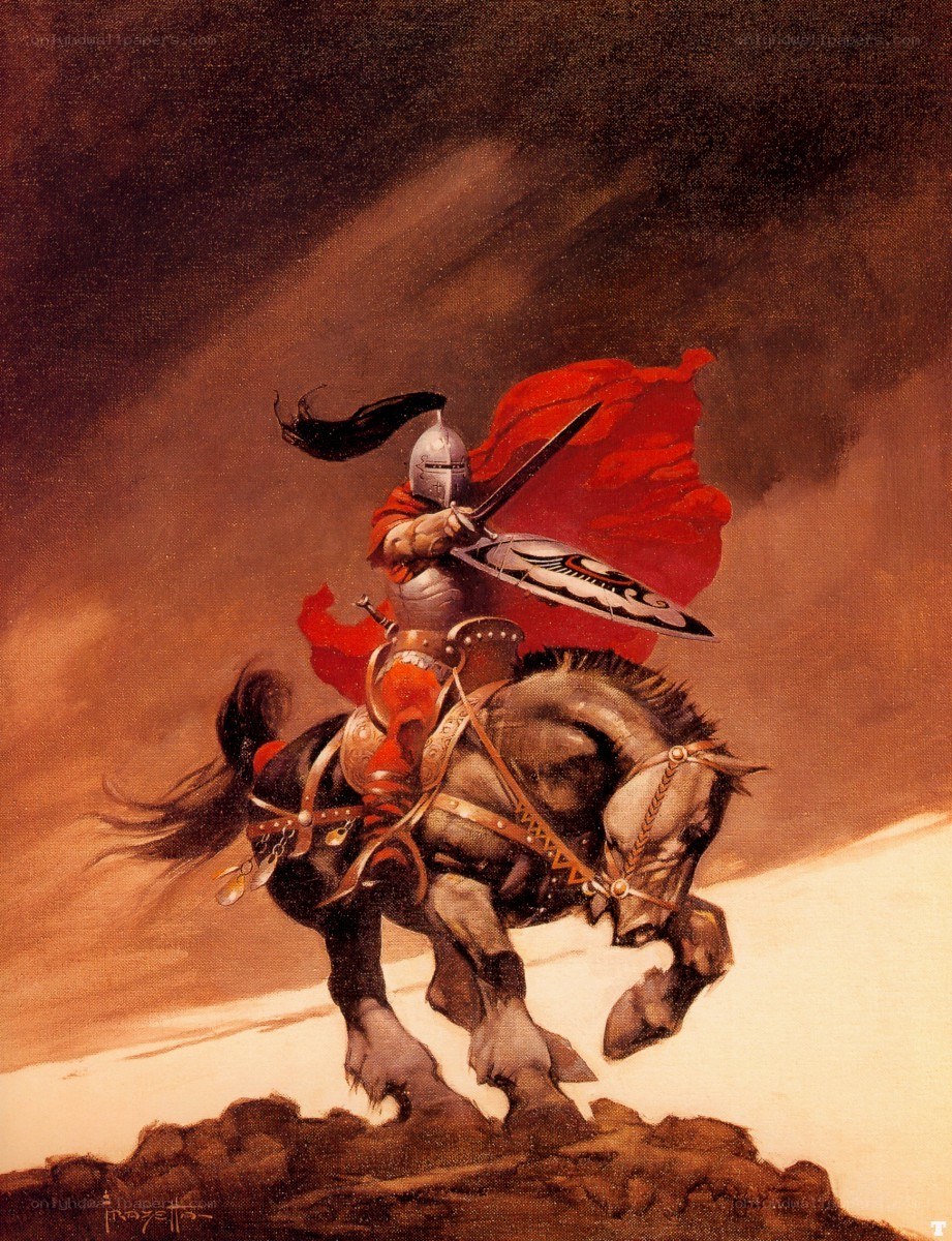 Knight on a charging horse