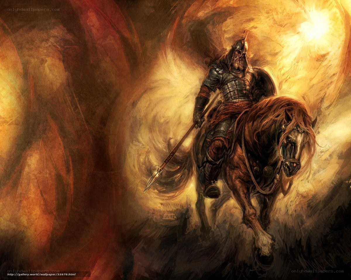 Knight on a charging horse
