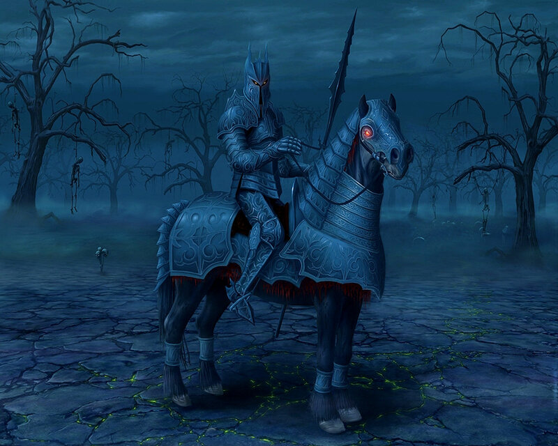 Knight on a dark horse