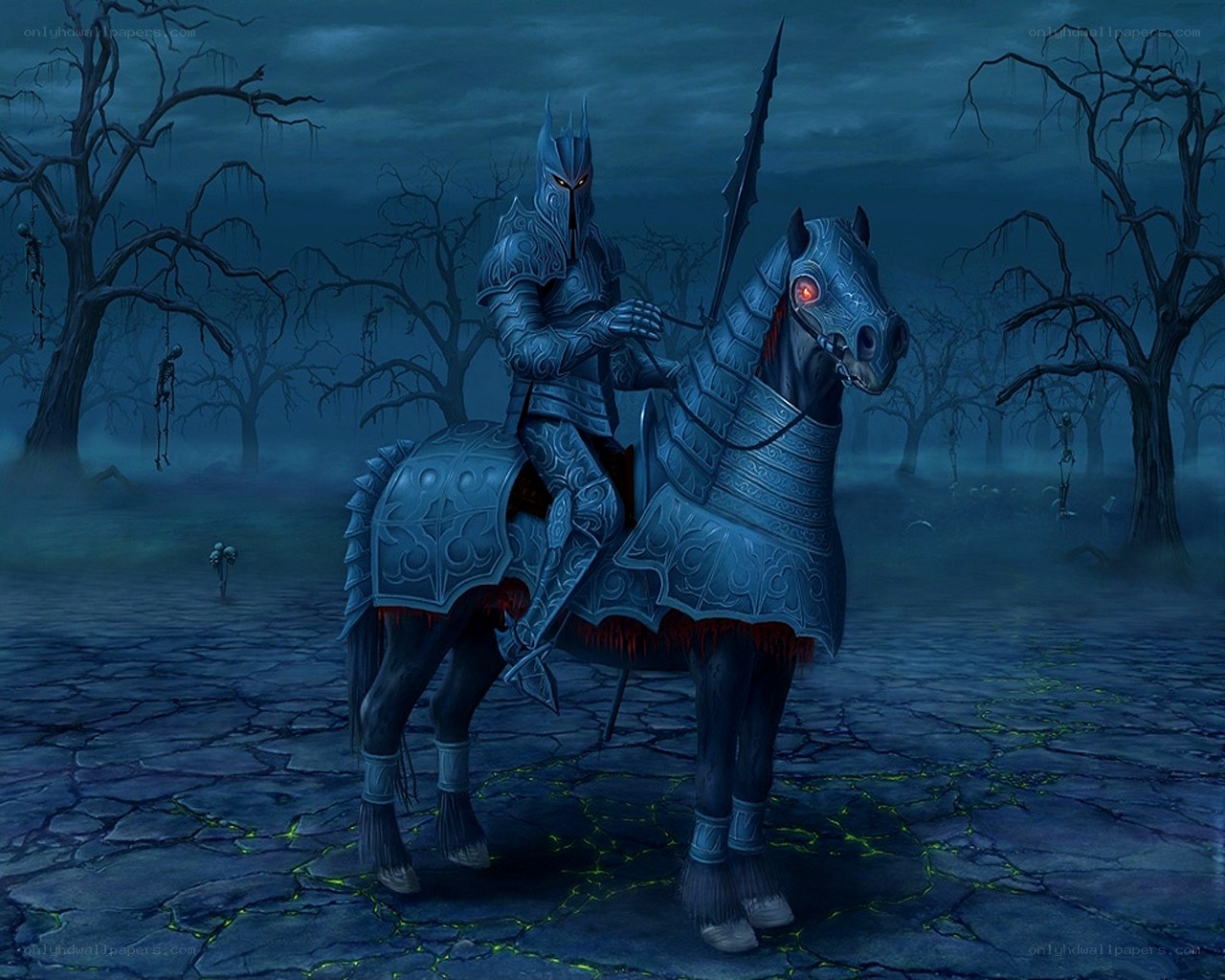 Knight on a dark horse
