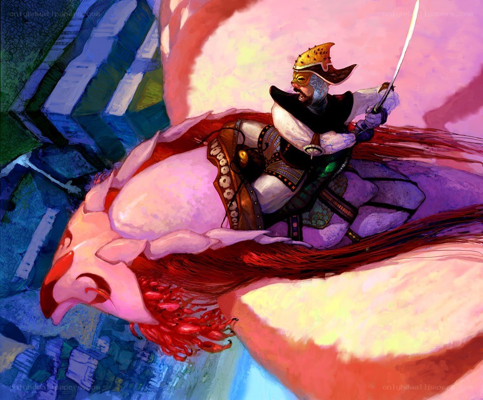 Knight on a giant bird
