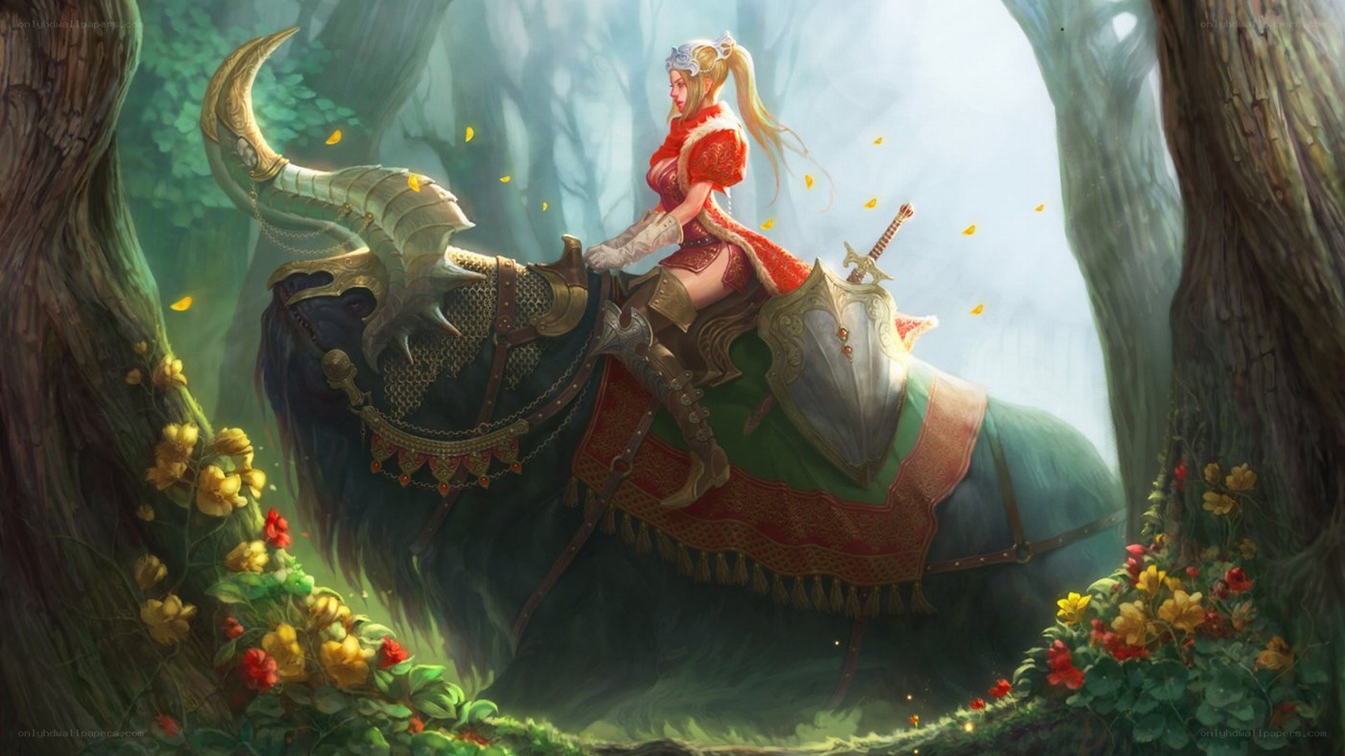 Knight on a horned beast