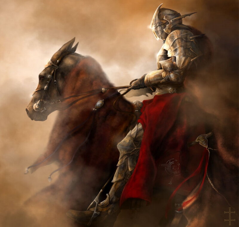 Knight on a Horse — Brown, Dramatic