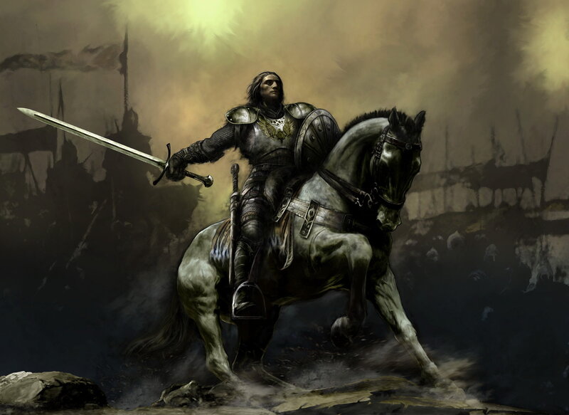 Knight on a Horse — Gray