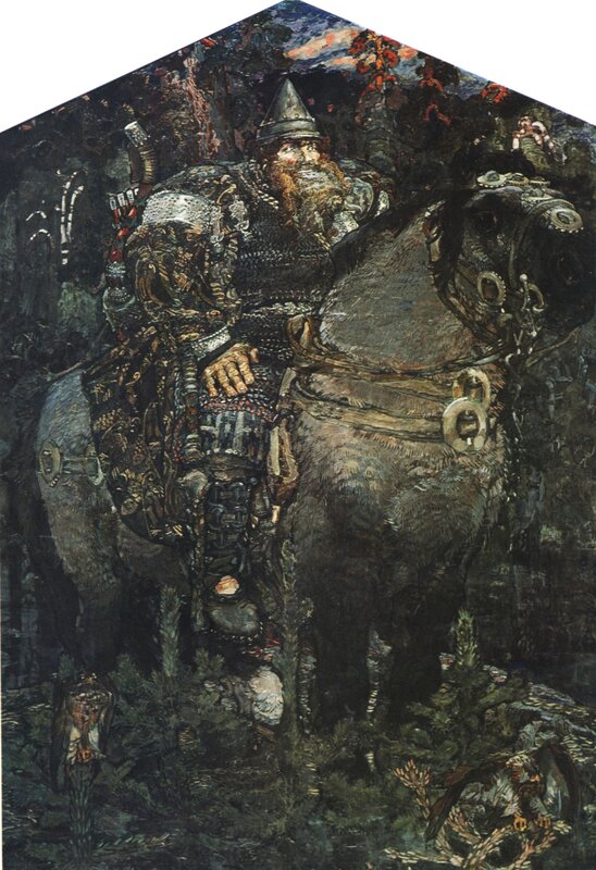Knight on a horse in armor