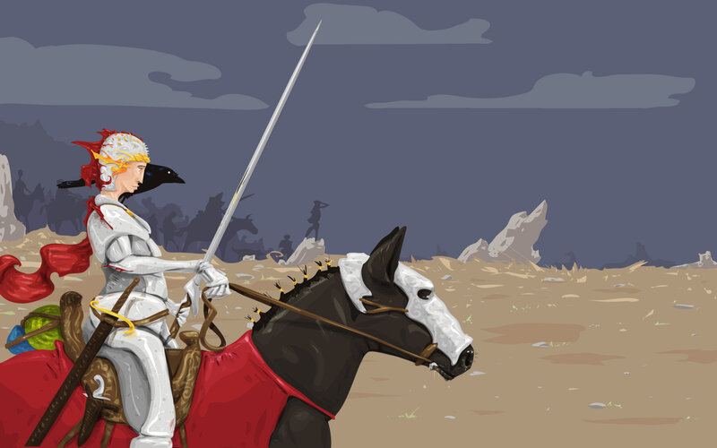 Knight on a horse in armor