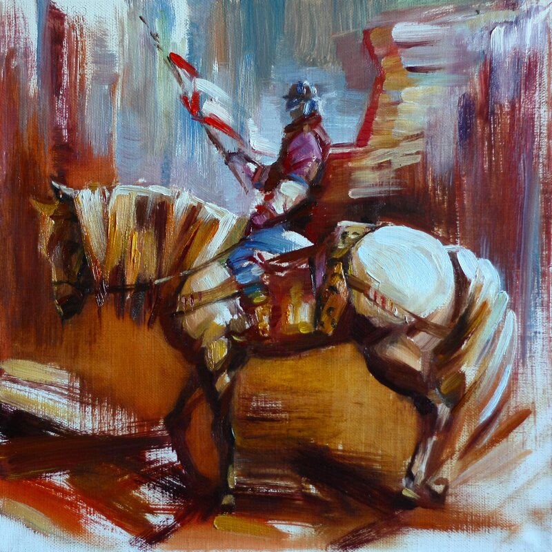 Knight on a horse painting