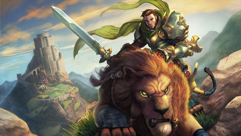 Knight on a Lion — Green, Dramatic