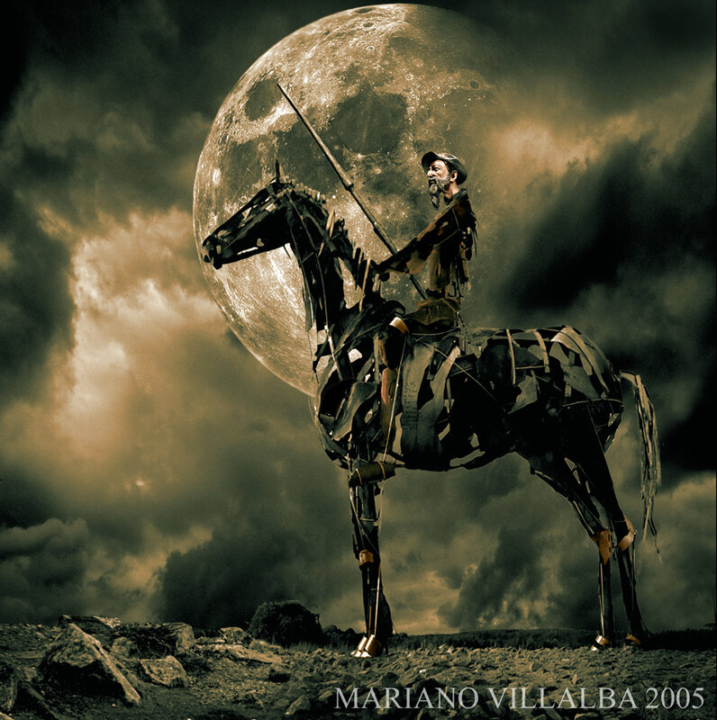 Knight on a mechanical horse
