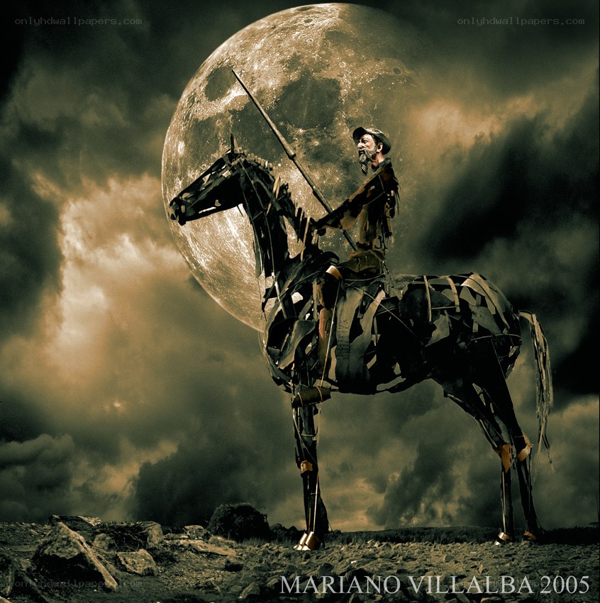 Knight on a mechanical horse