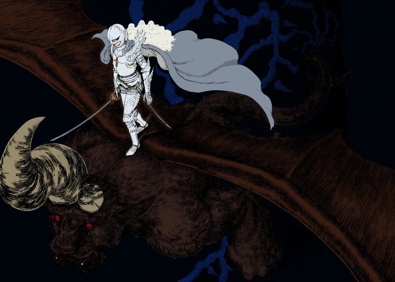 Knight on a monster's back