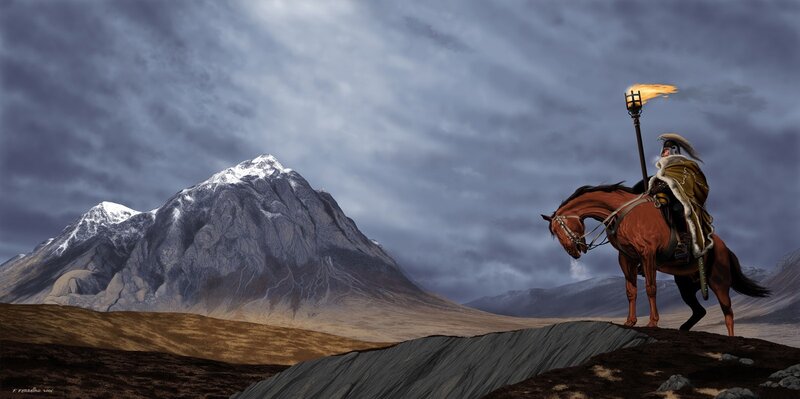 Knight on a mountain pass