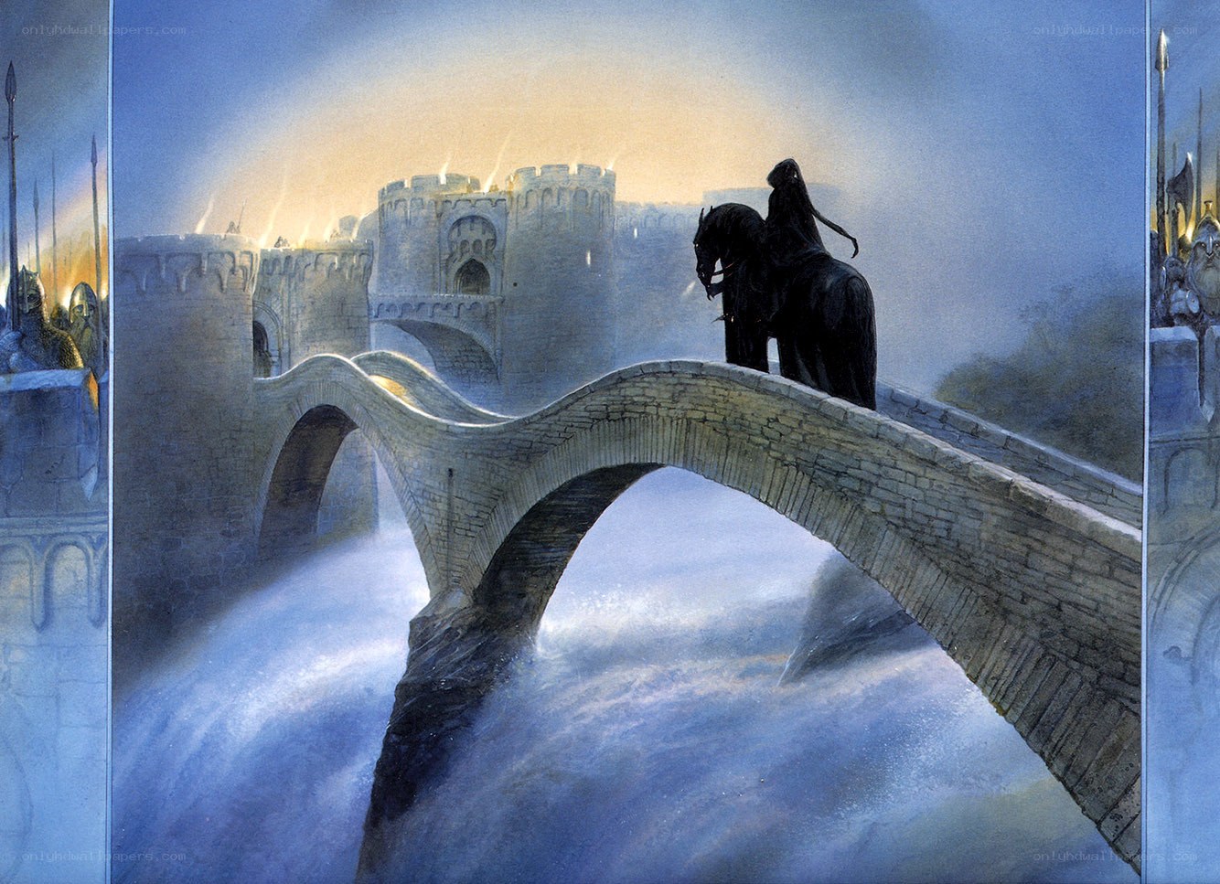 Knight on a stone bridge