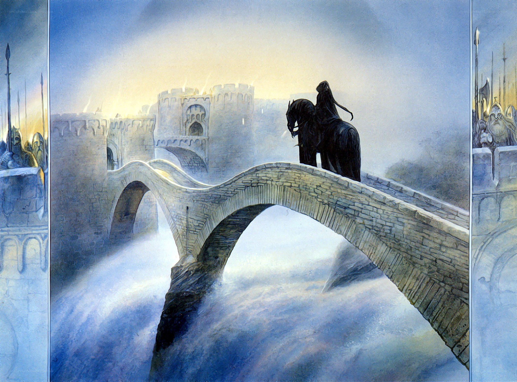 Knight on a stone bridge