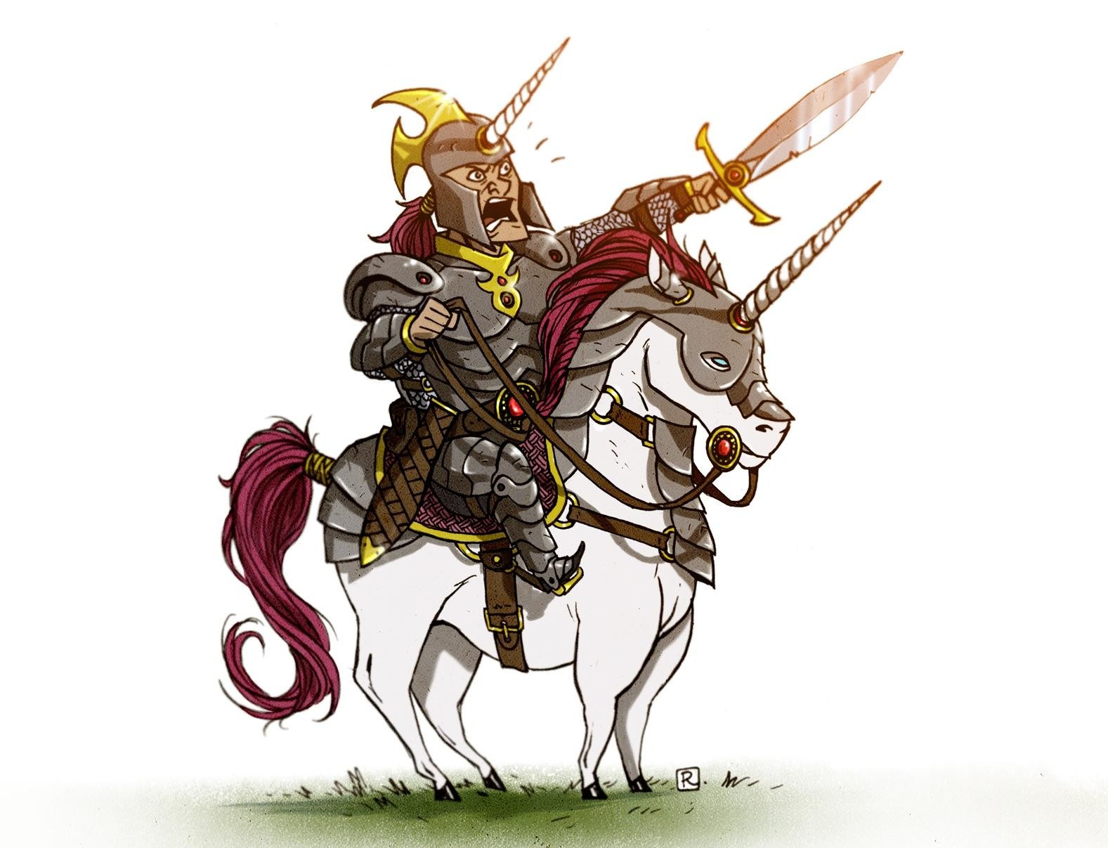 Knight on a unicorn