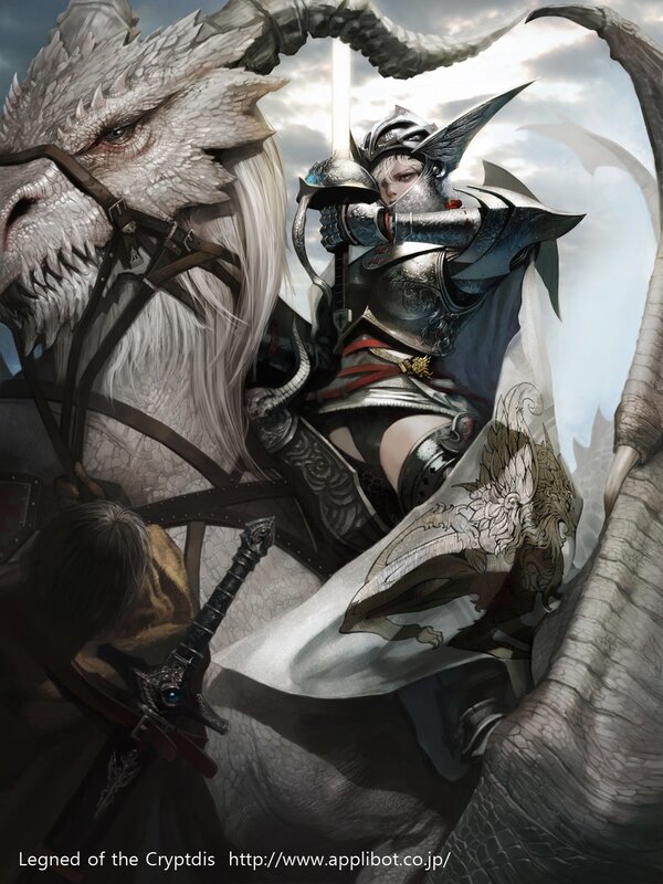 Knight on a white dragon