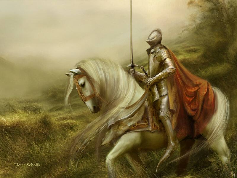 Knight on a white horse