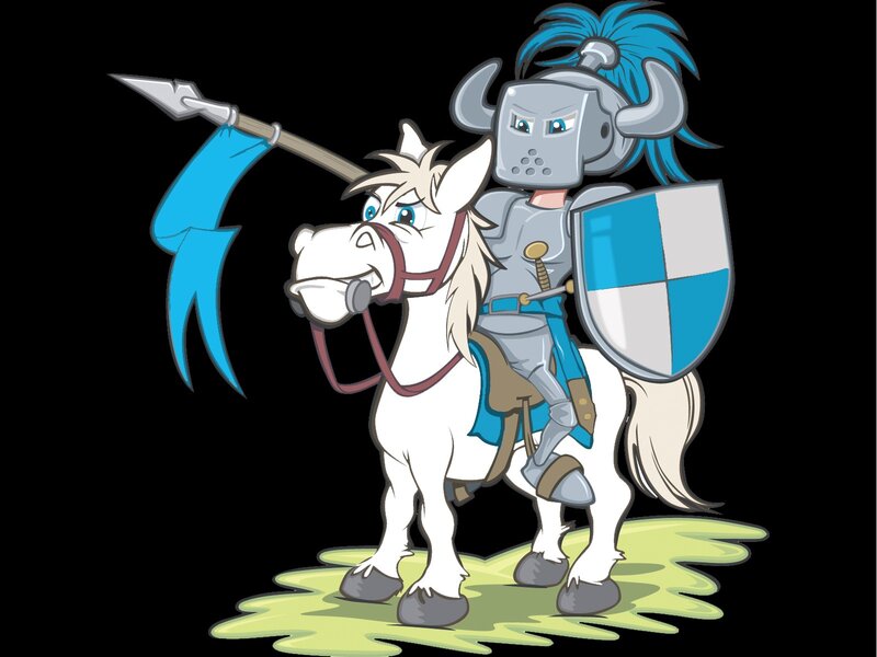 Knight on a White Horse — Blue, Heroic