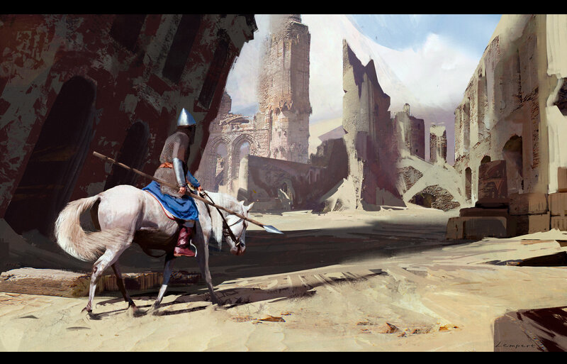 Knight on a White Horse — Dramatic, Afternoon
