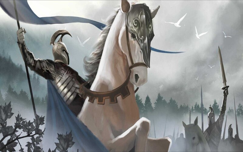 Knight on a White Horse — Gray