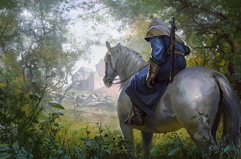 Knight on a White Horse — Green