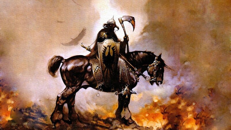 Knight on Black Horse — Brown