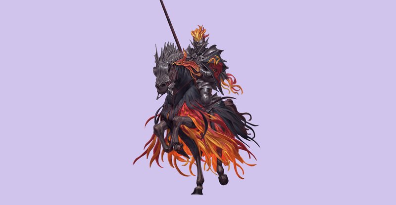 Knight on Flaming Horse