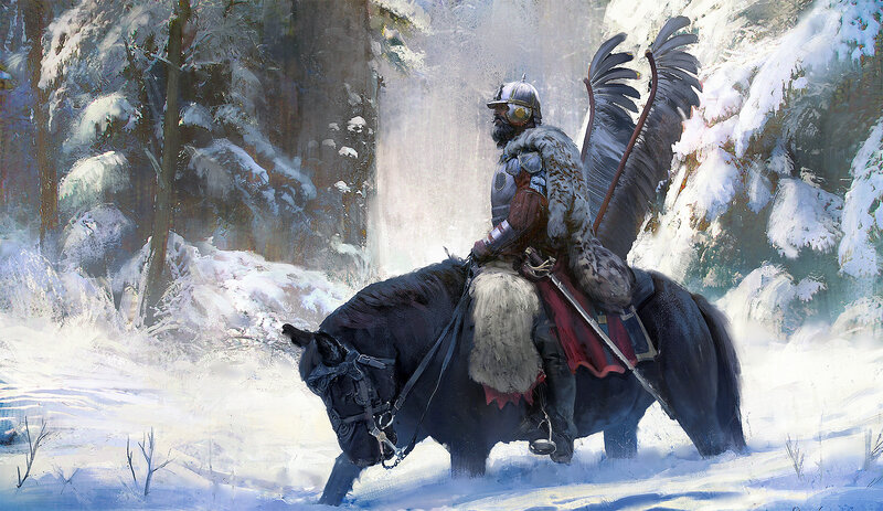 Knight on Horse in Snow