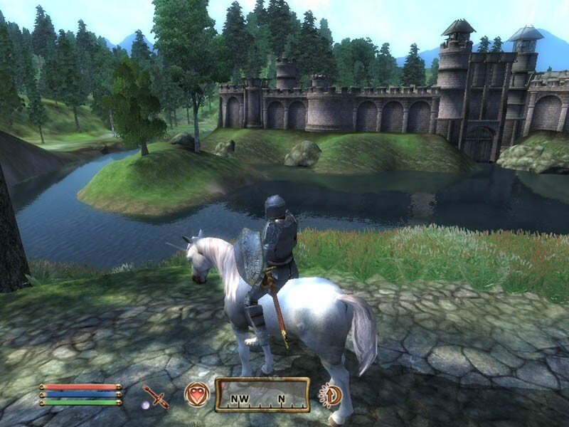 knight on horse near castle