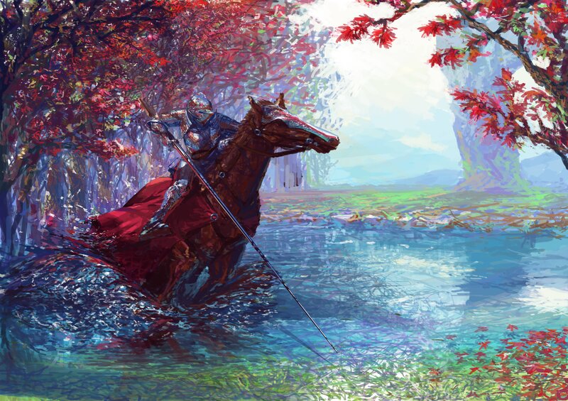 Knight on Horse — Red
